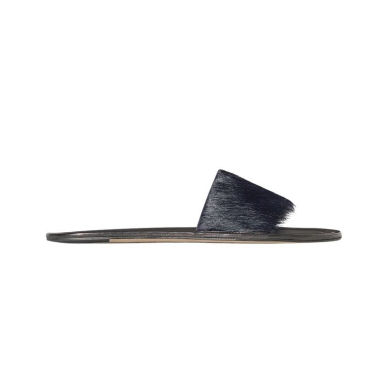 The Row Malick Fur Slide Midnight