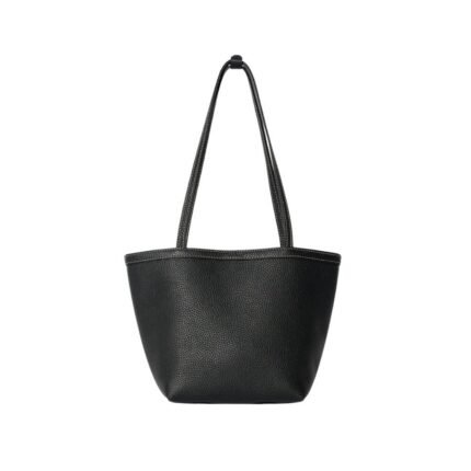 The Row Medium Park Tote Stitch Bag Black