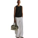 The Row Agnes 15 Canvas Bag Milk White / Black