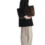The Row Medium Brian Tote Bag Dark Brown