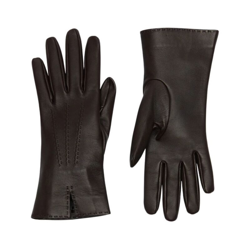The Row Florence Gloves Dark Brown