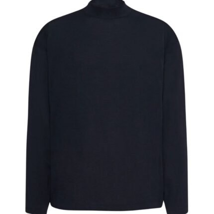 The Row Delsie Mock Neck Top Navy