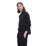 The Row Delsie Mock Neck Top Black