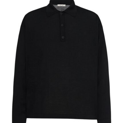 The Row Djon Polo Top Black