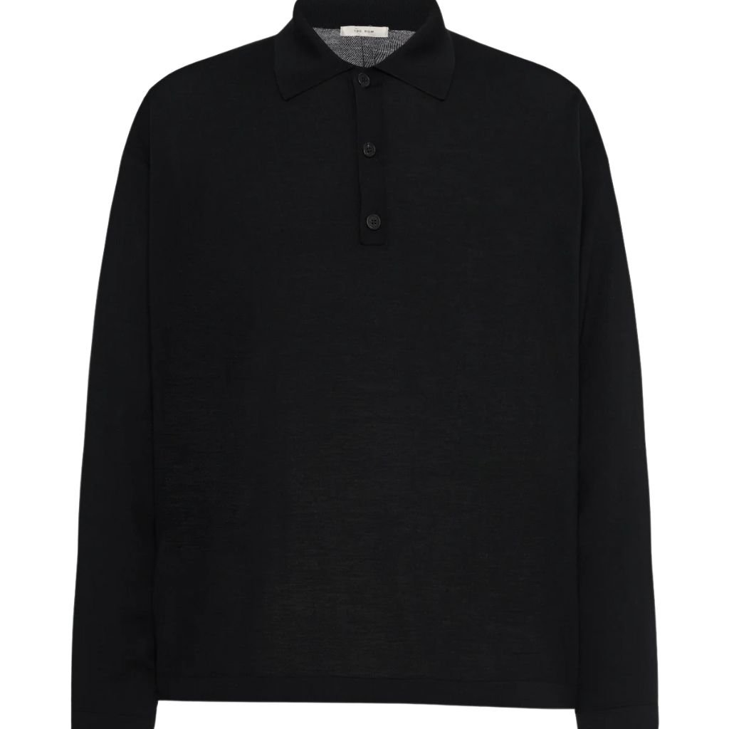 17 The Row Djon Polo Top Black