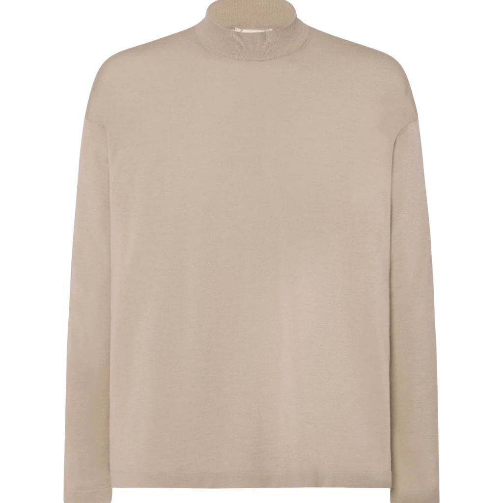 21 The Row Delsie Mock Neck Top Taupe