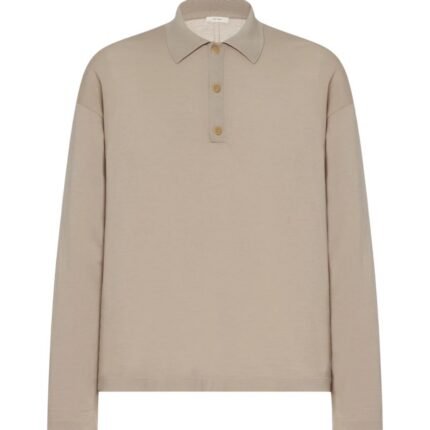 The Row Djon Polo Top Taupe