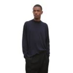 The Row Delsie Mock Neck Top Navy
