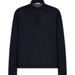 The Row Djon Polo Top Navy