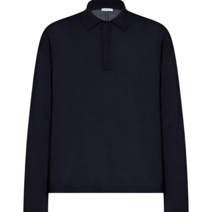 The Row Djon Polo Top Navy