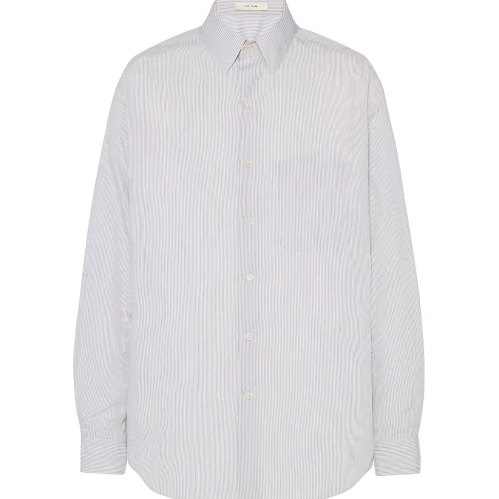 37 The Row Pace Shirt White Blue Stripe