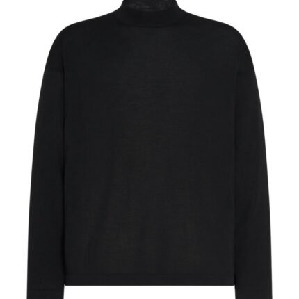 The Row Delsie Mock Neck Top Black